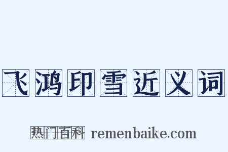 飞鸿印雪近义词是什么意思的图片